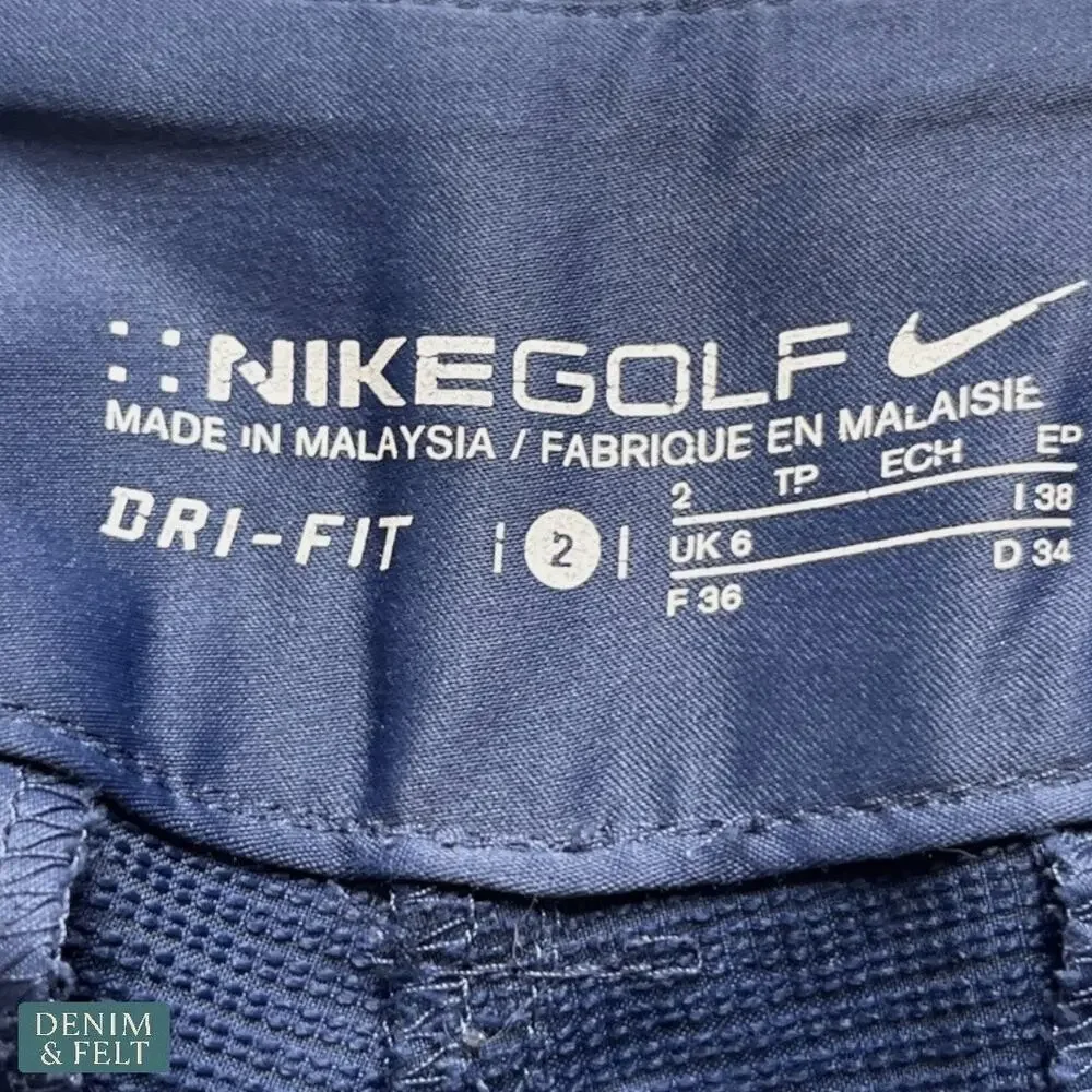 Nike Golf Dri-FIT Blue Plaid Straight‎ Leg Pants Women’s Size 2 31” Inseam